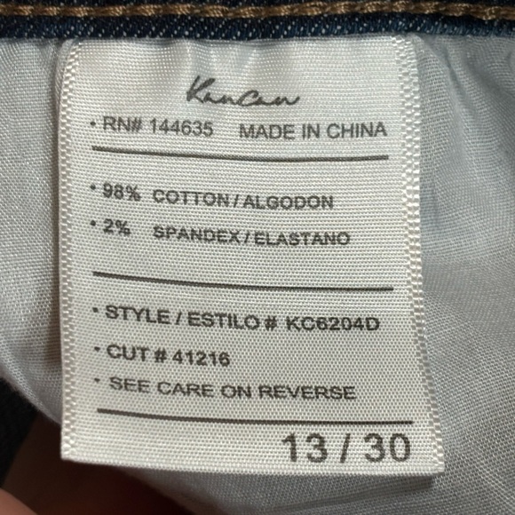 KanCan Women’s Distressed Skinny Jeans Size 13/30 Dark Wash Raw Frayed Hem - Picture 7 of 11